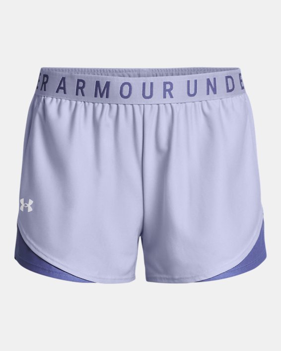 女士UA Play Up Shorts 3.0短褲 in Purple image number 4